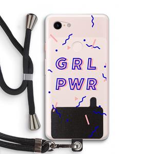 CaseCompany GRL PWR: Pixel 3 XL Transparant Hoesje met koord