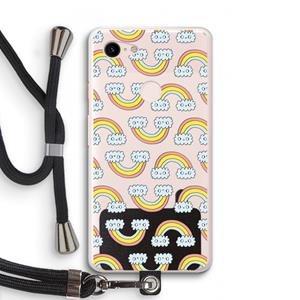 CaseCompany Regenboog: Pixel 3 XL Transparant Hoesje met koord