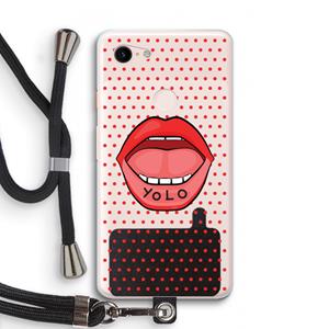CaseCompany Yolo Denise: Pixel 3 XL Transparant Hoesje met koord
