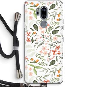 CaseCompany Sweet little flowers: LG G7 Thinq Transparant Hoesje met koord