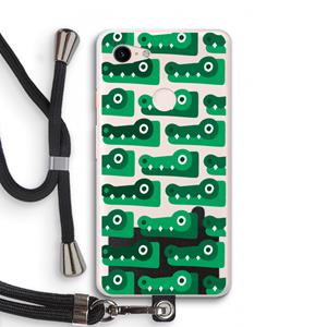 CaseCompany Crocs: Pixel 3 XL Transparant Hoesje met koord