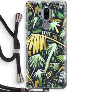 CaseCompany Tropical Palms Dark: LG G7 Thinq Transparant Hoesje met koord