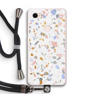 CaseCompany Terrazzo N°8: Pixel 3 XL Transparant Hoesje met koord