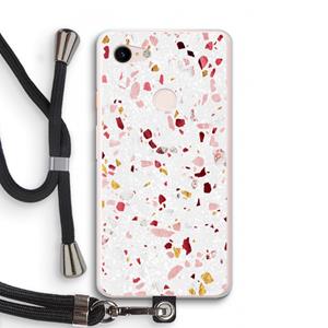 CaseCompany Terrazzo N°9: Pixel 3 XL Transparant Hoesje met koord