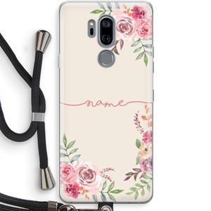 CaseCompany Rozen: LG G7 Thinq Transparant Hoesje met koord