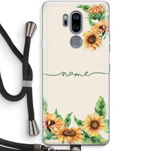 CaseCompany Zonnebloemen: LG G7 Thinq Transparant Hoesje met koord