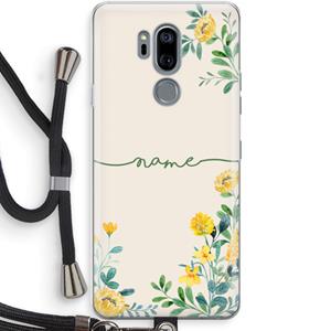 CaseCompany Gele bloemen: LG G7 Thinq Transparant Hoesje met koord