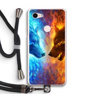 CaseCompany Fire & Ice: Pixel 3 XL Transparant Hoesje met koord