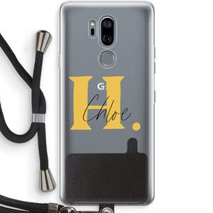 CaseCompany Amber Script: LG G7 Thinq Transparant Hoesje met koord