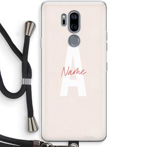 CaseCompany Strawberry Milkshake: LG G7 Thinq Transparant Hoesje met koord