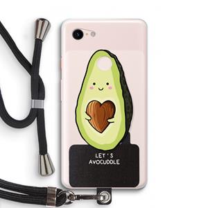 CaseCompany Avocuddle: Pixel 3 XL Transparant Hoesje met koord