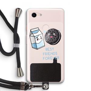 CaseCompany Best Friend Forever: Pixel 3 XL Transparant Hoesje met koord