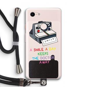 CaseCompany Smile: Pixel 3 XL Transparant Hoesje met koord