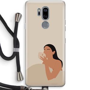 CaseCompany Fresh coffee: LG G7 Thinq Transparant Hoesje met koord