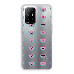 CaseCompany Smiley watermeloenprint: Oppo A94 5G Transparant Hoesje