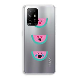 CaseCompany Smiley watermeloen: Oppo A94 5G Transparant Hoesje