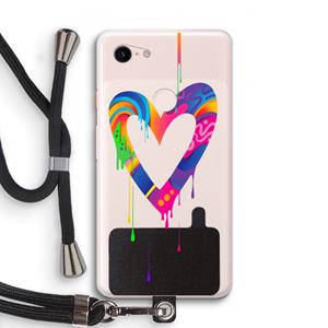 CaseCompany Melts My Heart: Pixel 3 XL Transparant Hoesje met koord
