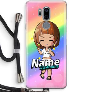 CaseCompany Chibi Maker vrouw: LG G7 Thinq Transparant Hoesje met koord