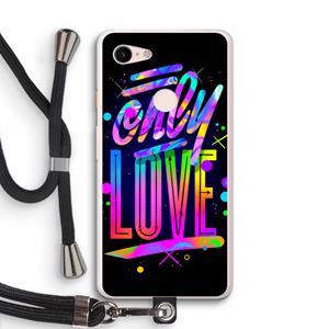 CaseCompany Only Love: Pixel 3 XL Transparant Hoesje met koord