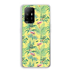 CaseCompany Flamingo party: Oppo A94 5G Transparant Hoesje