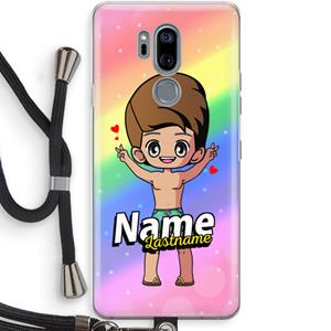 CaseCompany Chibi Maker man: LG G7 Thinq Transparant Hoesje met koord