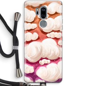 CaseCompany Katoen Wolken: LG G7 Thinq Transparant Hoesje met koord