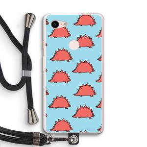 CaseCompany Dinosawrr: Pixel 3 XL Transparant Hoesje met koord