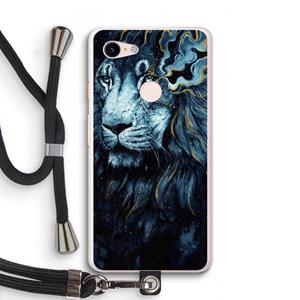CaseCompany Darkness Lion: Pixel 3 XL Transparant Hoesje met koord