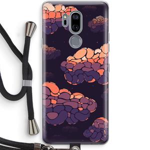 CaseCompany Patroon Wolken: LG G7 Thinq Transparant Hoesje met koord