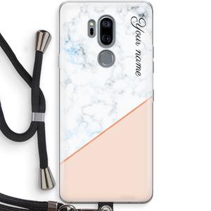 CaseCompany Marmer in stijl: LG G7 Thinq Transparant Hoesje met koord