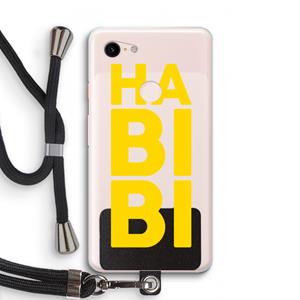 CaseCompany Habibi Blue: Pixel 3 XL Transparant Hoesje met koord