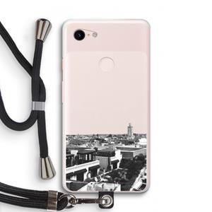 CaseCompany Marrakech Skyline : Pixel 3 XL Transparant Hoesje met koord