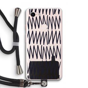 CaseCompany Marrakech Zigzag: Pixel 3 XL Transparant Hoesje met koord