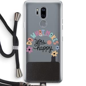 CaseCompany Happy days: LG G7 Thinq Transparant Hoesje met koord