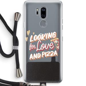 CaseCompany Pizza is the answer: LG G7 Thinq Transparant Hoesje met koord