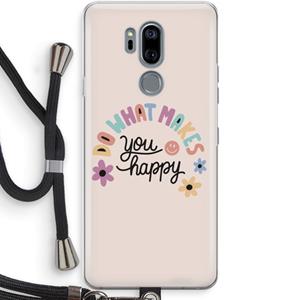 CaseCompany Happy days: LG G7 Thinq Transparant Hoesje met koord