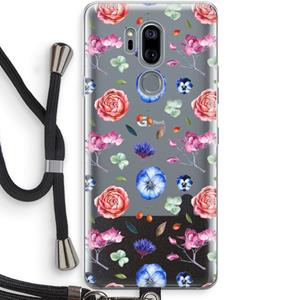 CaseCompany Bloemetjes: LG G7 Thinq Transparant Hoesje met koord
