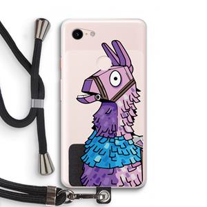CaseCompany Lama: Pixel 3 XL Transparant Hoesje met koord