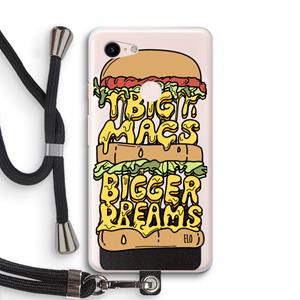 CaseCompany Big Macs Bigger Dreams: Pixel 3 XL Transparant Hoesje met koord