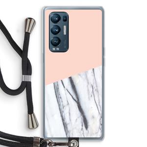 CaseCompany A touch of peach: Oppo Find X3 Neo Transparant Hoesje met koord