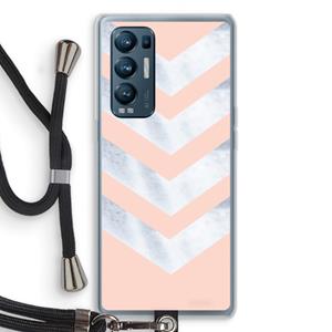 CaseCompany Marmeren pijlen: Oppo Find X3 Neo Transparant Hoesje met koord