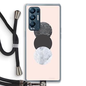 CaseCompany Marmeren cirkels: Oppo Find X3 Neo Transparant Hoesje met koord