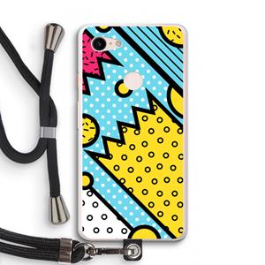CaseCompany Pop Art #1: Pixel 3 XL Transparant Hoesje met koord