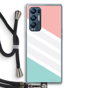 CaseCompany Strepen pastel: Oppo Find X3 Neo Transparant Hoesje met koord