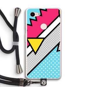 CaseCompany Pop Art #3: Pixel 3 XL Transparant Hoesje met koord