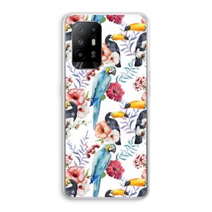 CaseCompany Bloemen tukan: Oppo A94 5G Transparant Hoesje