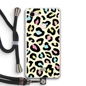 CaseCompany Leopard pattern: Pixel 3 XL Transparant Hoesje met koord