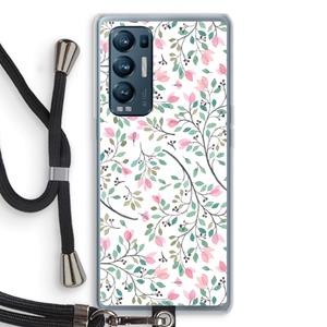 CaseCompany Sierlijke bloemen: Oppo Find X3 Neo Transparant Hoesje met koord