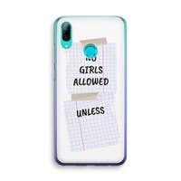 CaseCompany No Girls Allowed Unless: Huawei P Smart (2019) Transparant Hoesje