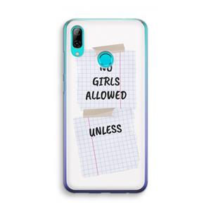 CaseCompany No Girls Allowed Unless: Huawei P Smart (2019) Transparant Hoesje